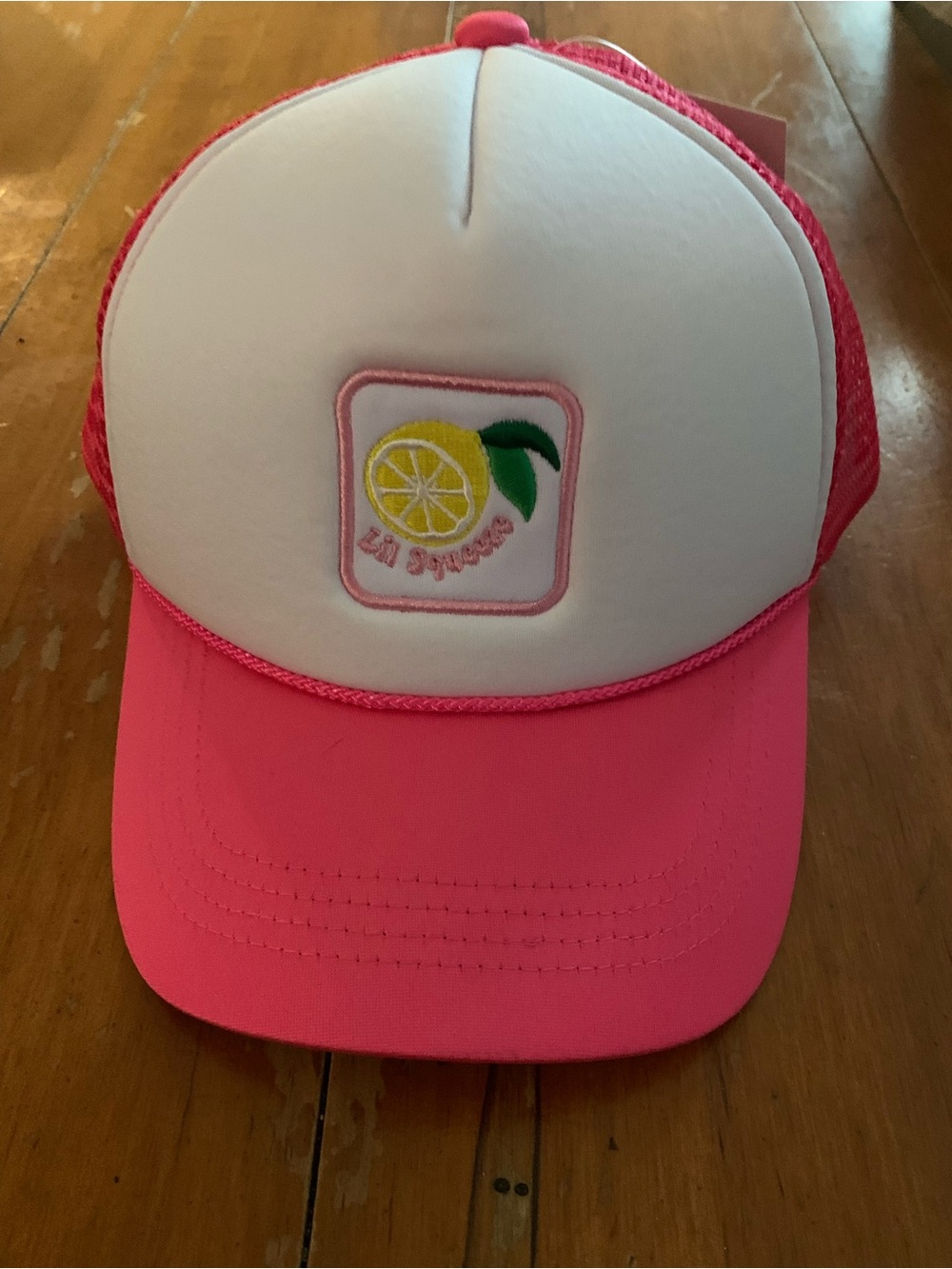 Pink and White Lemon Patch Trucker Hat